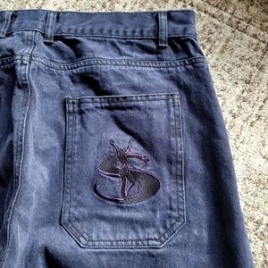 EUC Yardsale Phantasy Men's Loose Fit Baggy Jeans‎ Blue Purple Medium